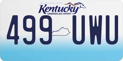 KY license plate 499UWU