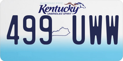 KY license plate 499UWW
