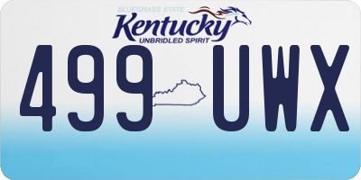 KY license plate 499UWX
