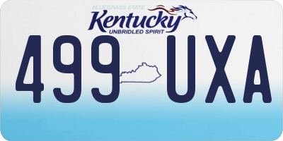 KY license plate 499UXA