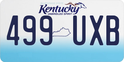 KY license plate 499UXB