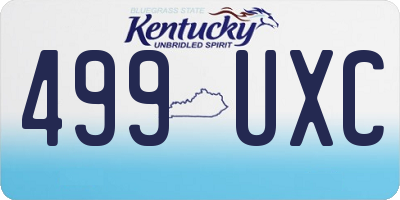 KY license plate 499UXC