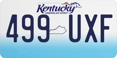 KY license plate 499UXF