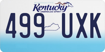 KY license plate 499UXK