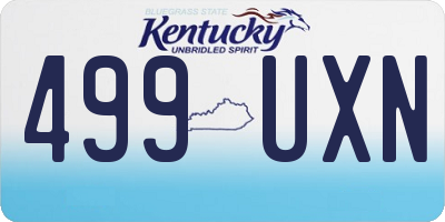 KY license plate 499UXN