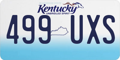 KY license plate 499UXS