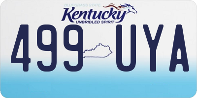 KY license plate 499UYA