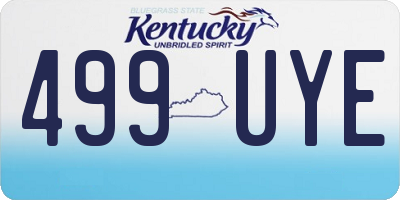 KY license plate 499UYE