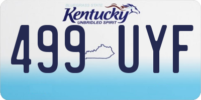 KY license plate 499UYF