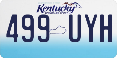 KY license plate 499UYH