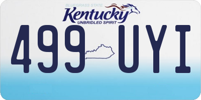 KY license plate 499UYI