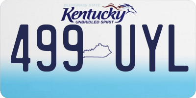 KY license plate 499UYL