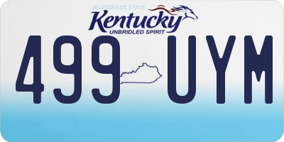 KY license plate 499UYM