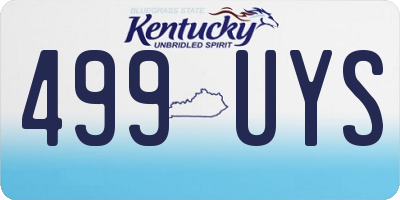 KY license plate 499UYS