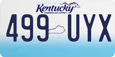 KY license plate 499UYX