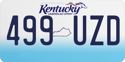 KY license plate 499UZD