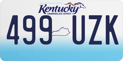 KY license plate 499UZK