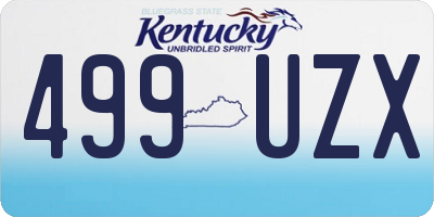 KY license plate 499UZX