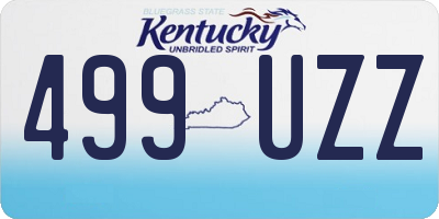 KY license plate 499UZZ
