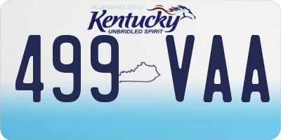 KY license plate 499VAA
