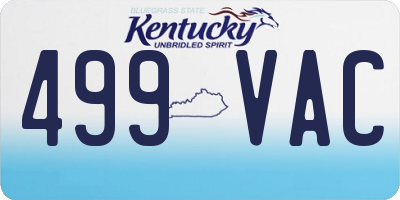 KY license plate 499VAC