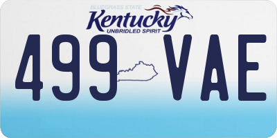 KY license plate 499VAE