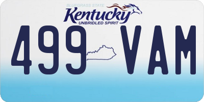 KY license plate 499VAM