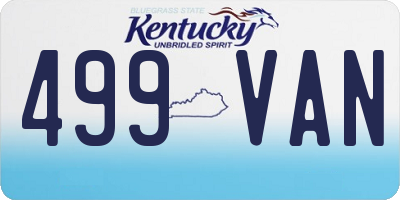 KY license plate 499VAN