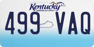 KY license plate 499VAQ