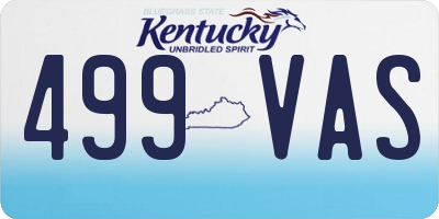 KY license plate 499VAS