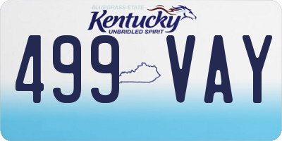 KY license plate 499VAY