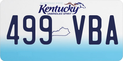 KY license plate 499VBA