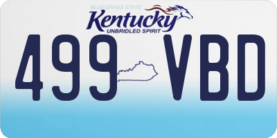 KY license plate 499VBD