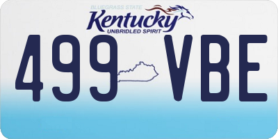 KY license plate 499VBE