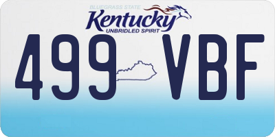 KY license plate 499VBF