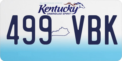 KY license plate 499VBK