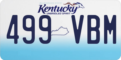 KY license plate 499VBM