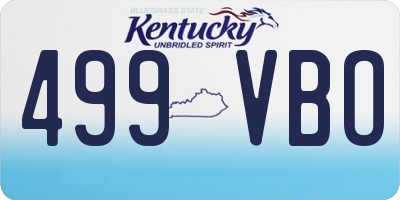 KY license plate 499VBO
