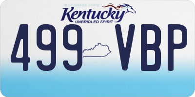 KY license plate 499VBP