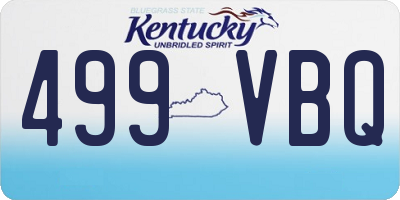 KY license plate 499VBQ