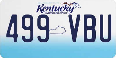 KY license plate 499VBU