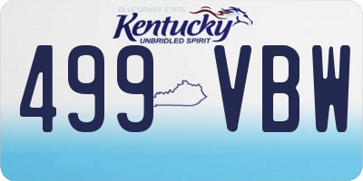 KY license plate 499VBW