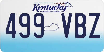 KY license plate 499VBZ