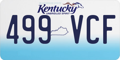 KY license plate 499VCF
