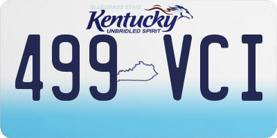 KY license plate 499VCI