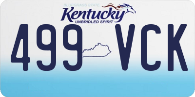 KY license plate 499VCK