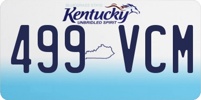 KY license plate 499VCM