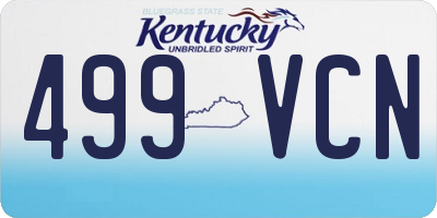 KY license plate 499VCN
