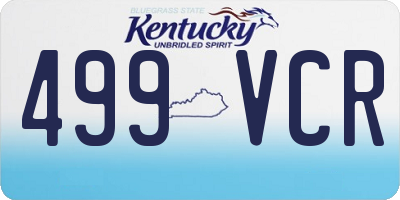 KY license plate 499VCR