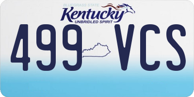 KY license plate 499VCS